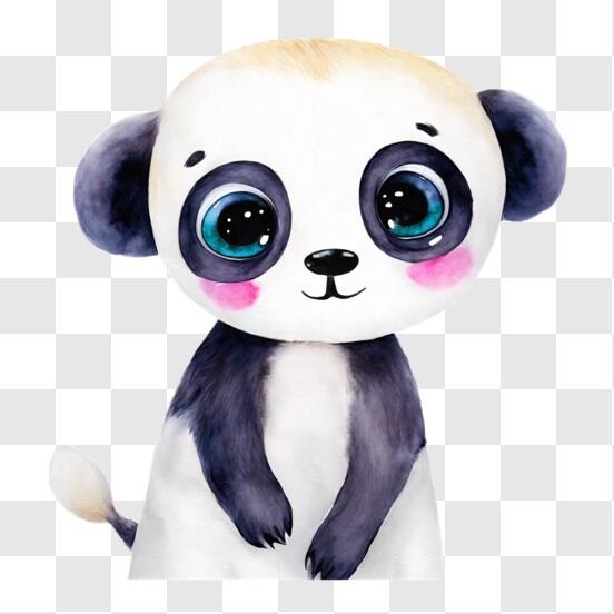 Estilo de desenho animado 3D de urso panda fofo · Creative Fabrica