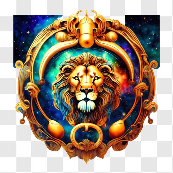 Goldenes Löwe-Zodiac-Zeichen Leo Darstellung PNG online herunterladen –  Creative Fabrica