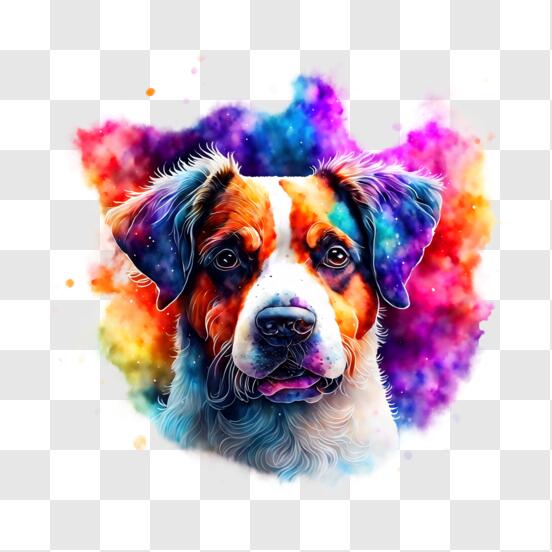 Scarica Pittura di cane astratto con schizzi di acquerello PNG Online -  Creative Fabrica