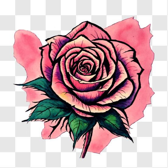 Scarica Disegno astratto di una rosa per ispirazione floreale PNG Online - Creative  Fabrica
