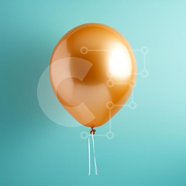 Colorful Balloon on Vibrant Turquoise Background stock photo | Creative