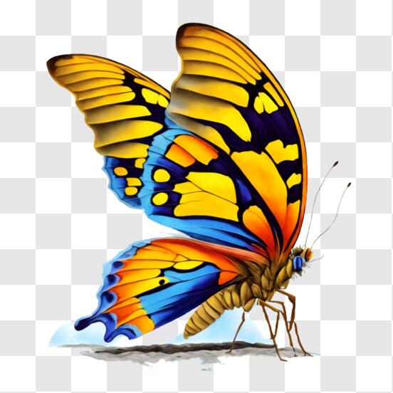 Free: Pin Flying Butterfly Clipart - Monarch Butterfly Drawing
