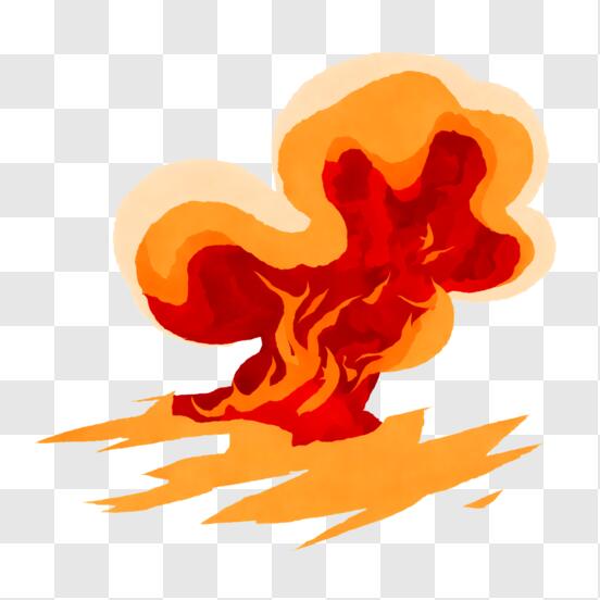 Baixe Ilustração de desenho animado de bola de fogo explosiva PNG