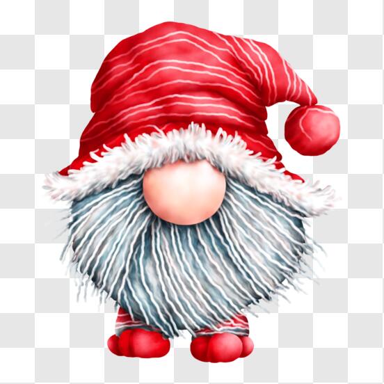 Personnage de Père Noël Cartoon en costume rouge et blanc PNG