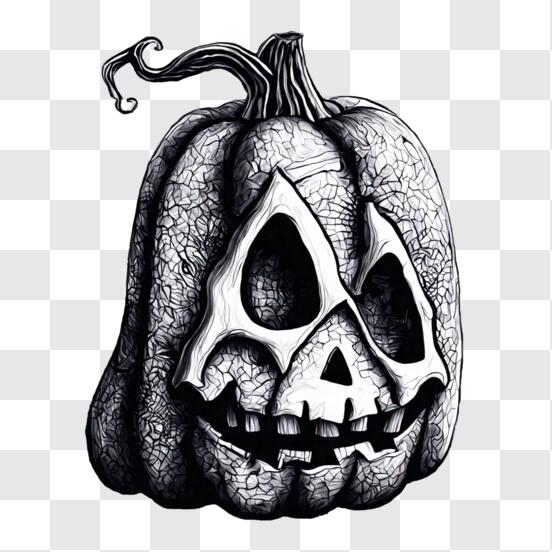 Download Vintage Halloween Pumpkin Drawing PNG Online - Creative Fabrica