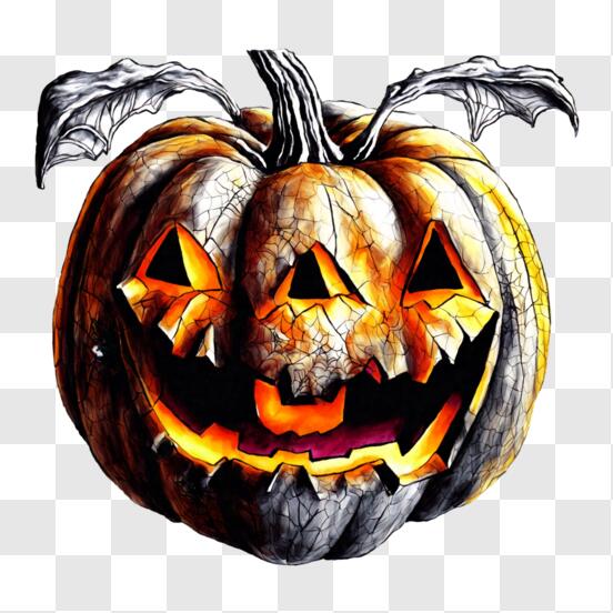Baixe Anúncio Assustador de Abóbora de Halloween PNG - Creative Fabrica