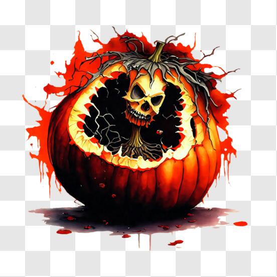Scary Spooky Ja-ck O Lan-tern Face Pumpkin Png, Spooky Ja-ck OLan-tern Face  Png - Crella