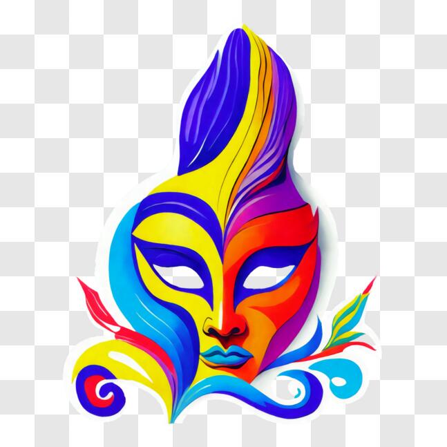 Download Colorful and Whimsical Mask with Exaggerated Features PNG ...