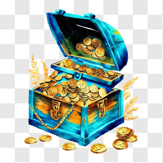 Open treasure chest filled with gold coins. Open treasure chest filled with  gold coins. Generative Ai 22588599 Stock Photo at Vecteezy
