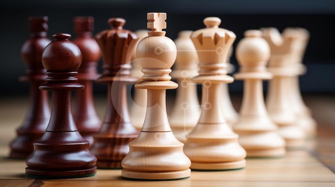 peças de xadrez de desenho de uma única linha alinhadas