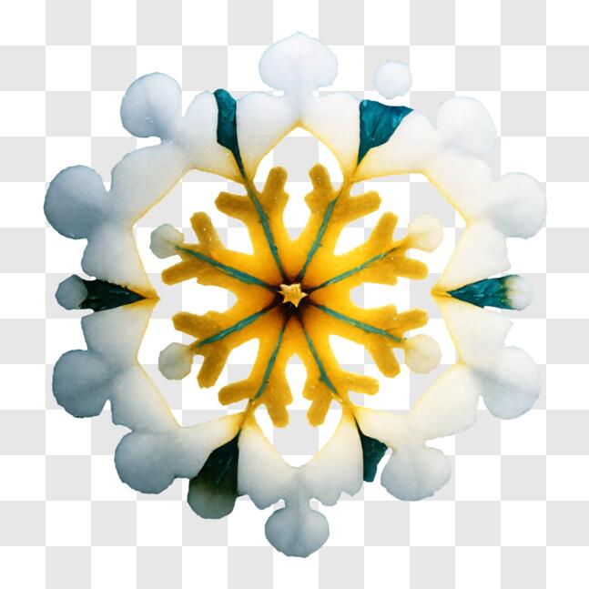 Download Snowflake-shaped Flower Arrangement with White, Yellow, and ...