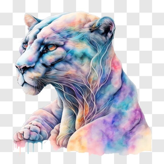 Scarica Installazione artistica del Pantheon: Pittura di una tigre bianca  PNG Online - Creative Fabrica