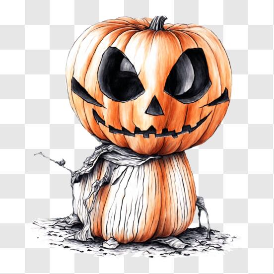 Ilustração de cara assustadora de halloween de abóbora
