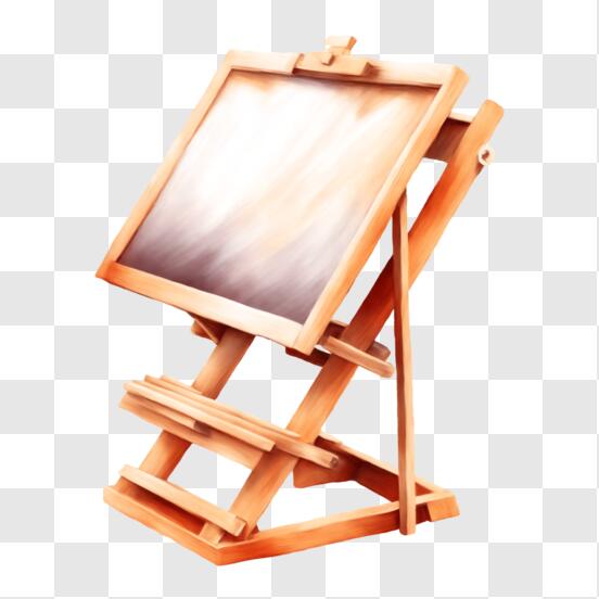 Wooden Easel With Blank Canvas Stock Illustration - Download Image