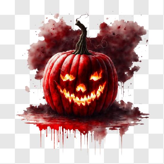 Um pôster com tema de halloween com uma cara assustadora e uma