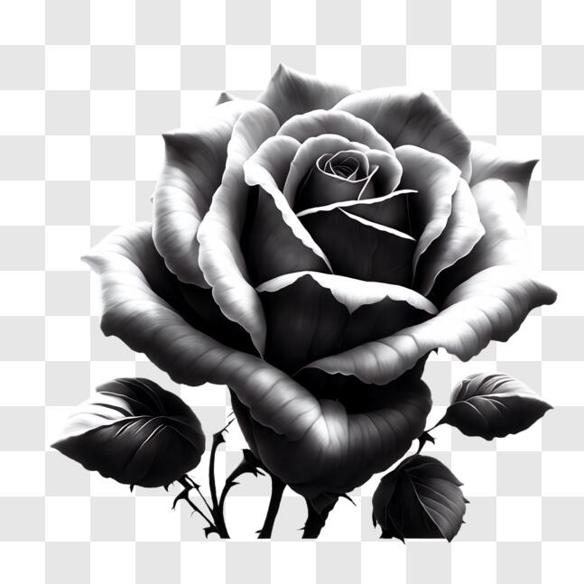 Download Black and White Rose - Simple yet Elegant PNG Online ...