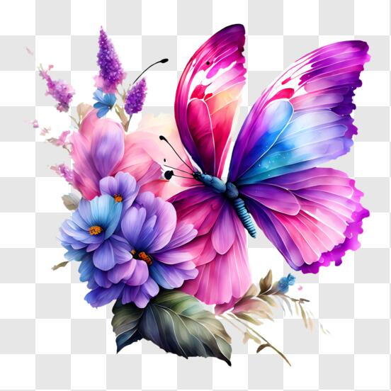 Ilustración de Diseño De Fondo Con Mariposas Decorativas Coloridos