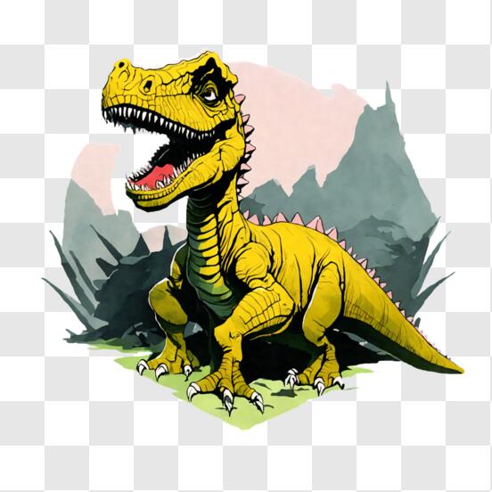 Baixe Ilustração de dinossauro Tyrannosaurus rex de desenho animado PNG -  Creative Fabrica