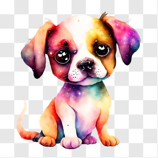 Scarica Illustrazione di cane colorato per decorazione creativa della casa  PNG Online - Creative Fabrica