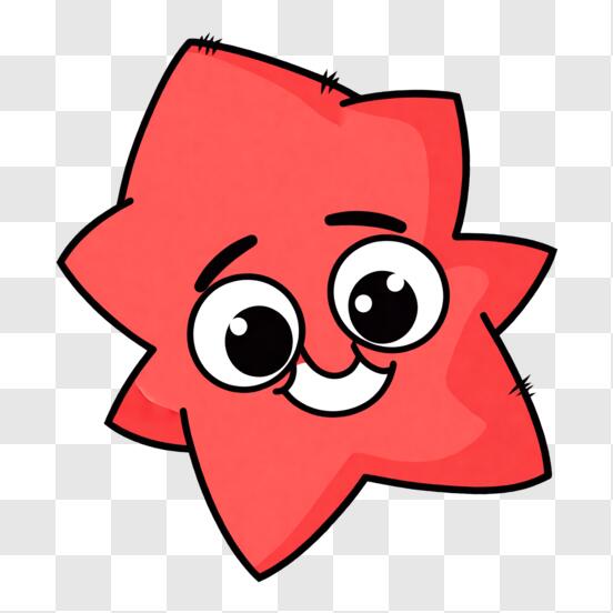 Roter Stern mit lächendem Gesicht - Symbol für Glück und gute Laune PNG  online herunterladen – Creative Fabrica