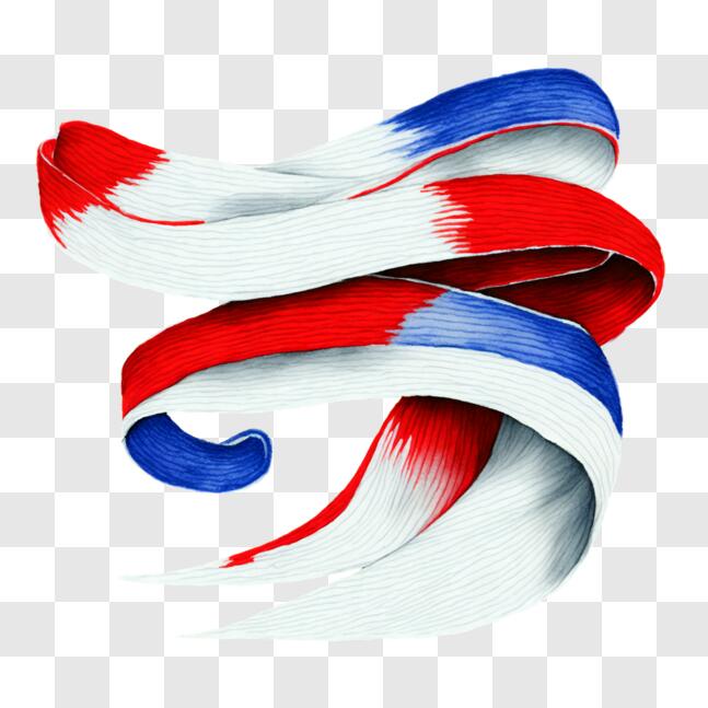 Download Abstract Art: Red, White, and Blue Ribbon PNG Online - Creative  Fabrica