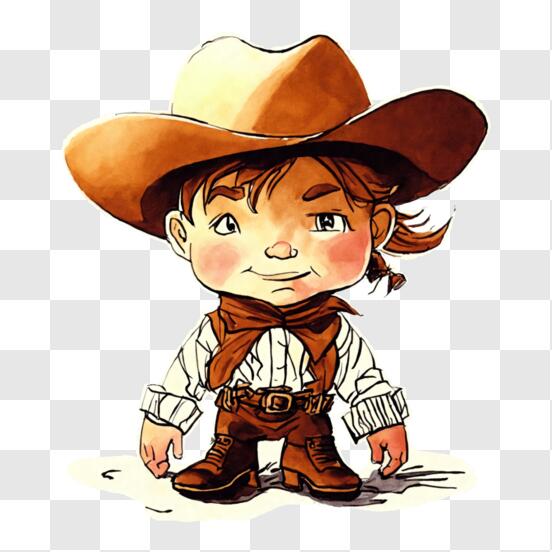 Download Cartoon Cowboy Boy Standing with Hands on Hips PNG Online -  Creative Fabrica