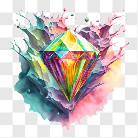 Download Abstract Shattered Crystal Artwork in Vibrant Colors PNG Online -  Creative Fabrica