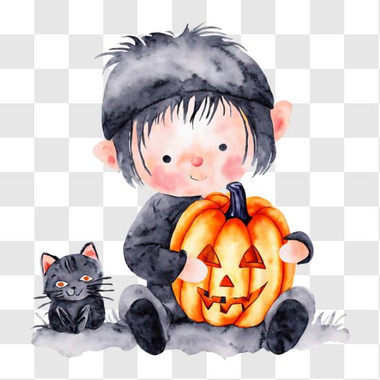 Télécharger Image effrayante d'Halloween d'un enfant avec une