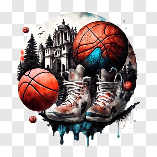 Desenho de A bola de basquete pintado e colorido por Usuário não