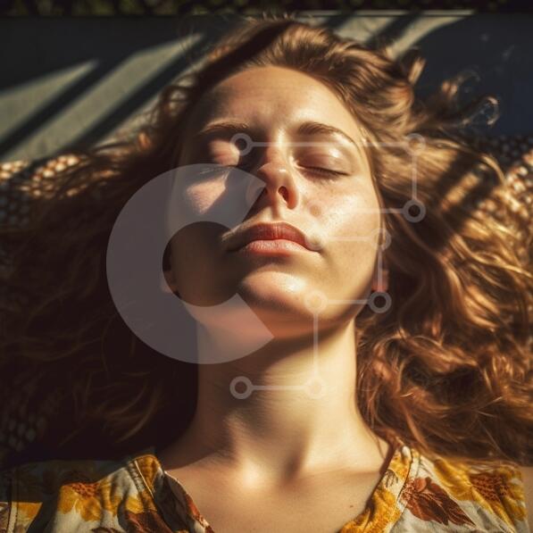 Young Woman Relaxing in the Sun stock photo Creative Fabrica