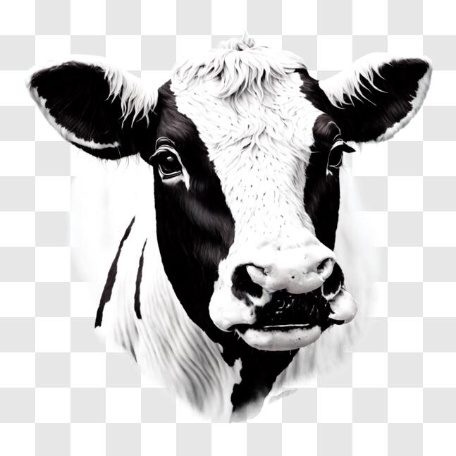 Download Black and White Cow's Head - Stock Photo PNG Online - Creative ...