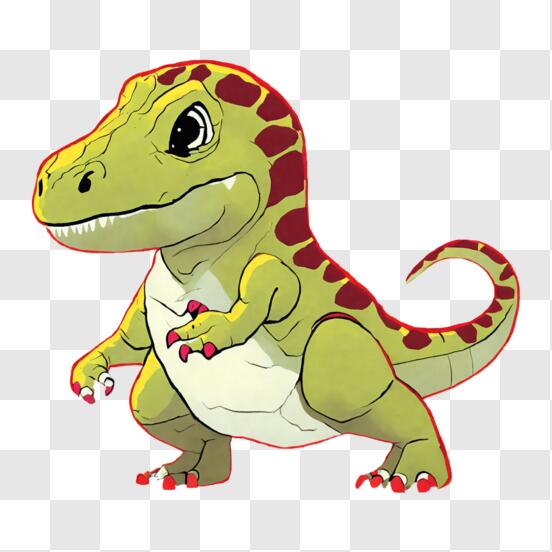 Personagem de desenho animado de dinossauro tiranossauro rex