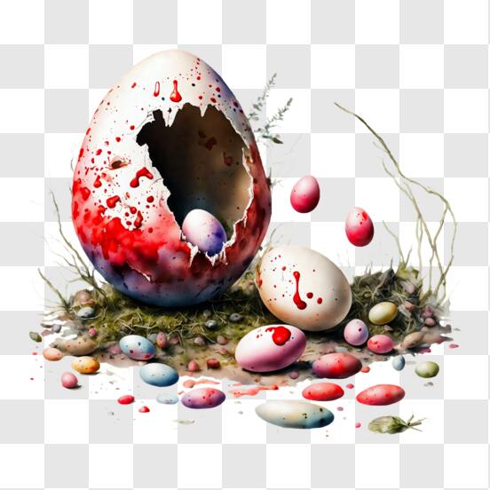 Easter Bunny Easter egg Illustration, Easter eggs, holidays, broken Egg png
