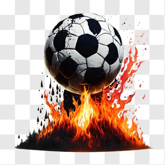 Bola de futebol em fogo e água ilustração da bola de futebol gerar ai