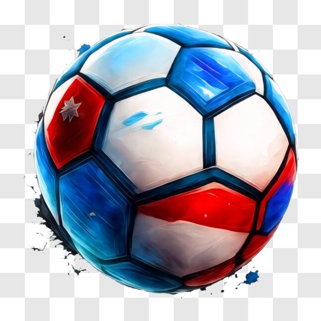 Download Panama Soccer Ball with National Flag Colors PNGs Online