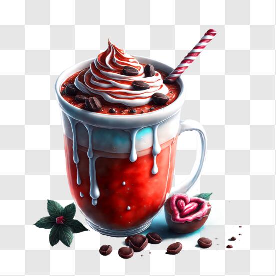 Premium Photo  Tasty red candy cane in a cup on red background
