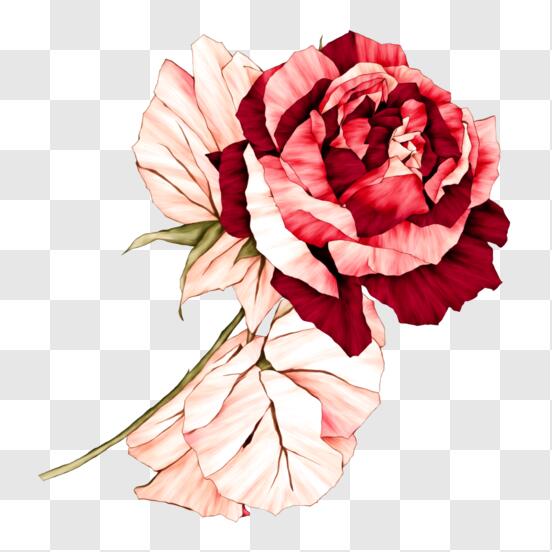 Descarga Hermosa rosa roja y blanca sobre un sencillo fondo negro PNG En  Línea - Creative Fabrica