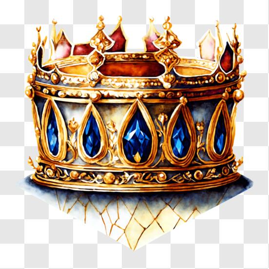 Scarica Corona d'oro con gemme blu - Rappresentazione di regalità e potere  PNG Online - Creative Fabrica
