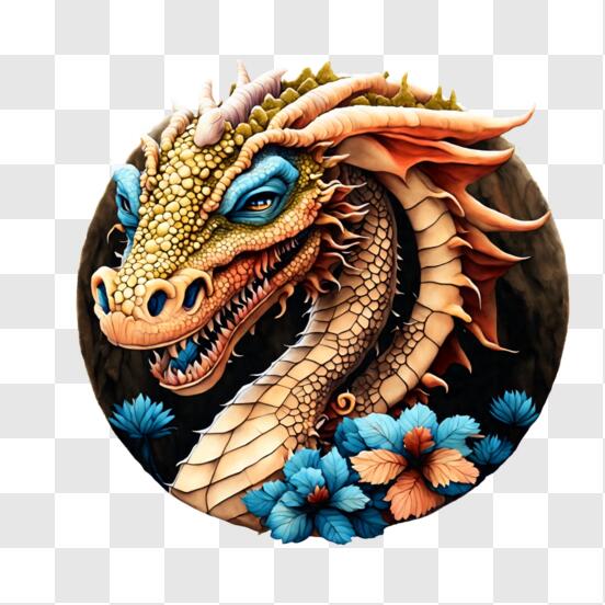 Télécharger Œuvre d'art de dragon coloré PNG En Ligne - Creative Fabrica
