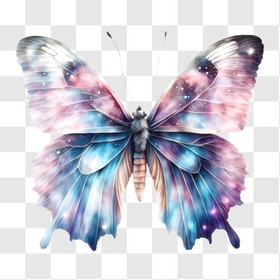 Scarica Bellissima farfalla in volo con ali blu e viola PNG Online -  Creative Fabrica
