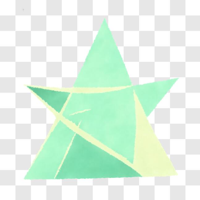 Baixe Composição de Estrela Verde com Triângulos PNG - Creative