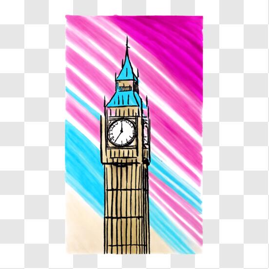 Big Ben Clock Tower Outline Drawing @ Silhouette.pics