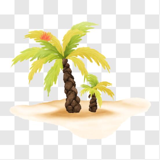 Download Idyllic Tropical Island with Palm Trees PNG Online - Creative ...