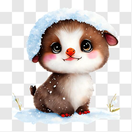 Download Cute Dog Enjoying Winter in the Snow PNG Online - Creative Fabrica