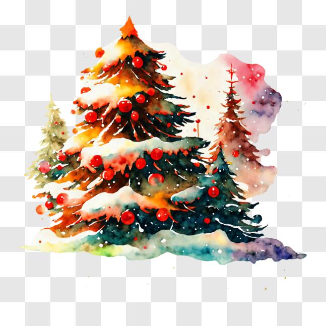 Download Watercolor Christmas Tree Decoration PNG Online - Creative Fabrica