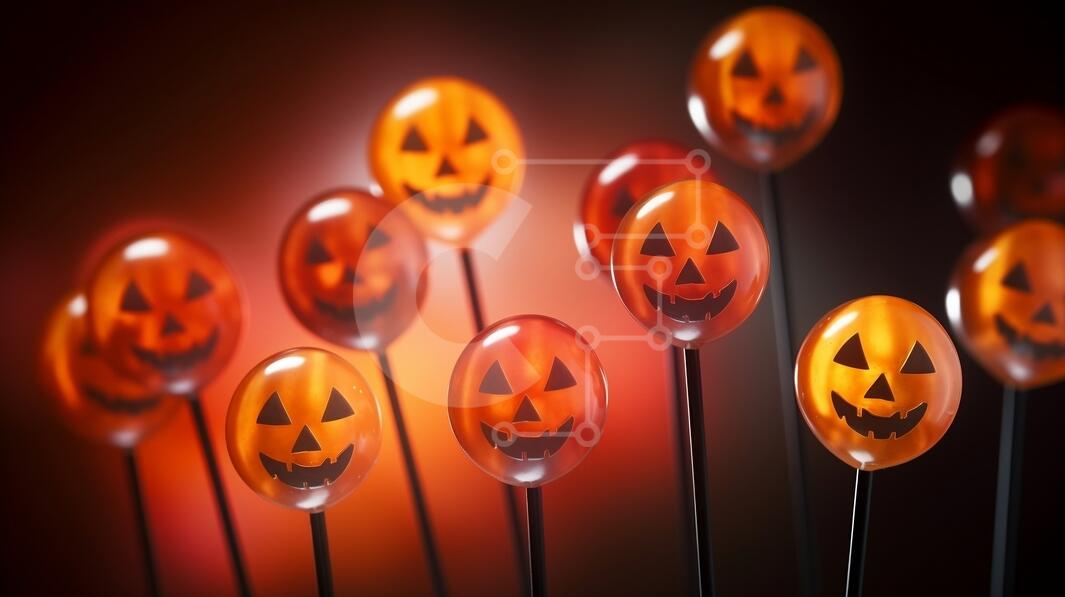 Halloween Pumpkin Lollipops and Decorations stock photo | Creative Fabrica
