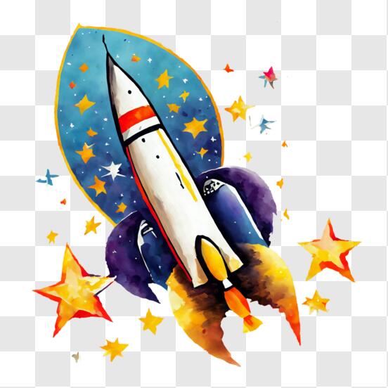 Télécharger Illustration d'une fusée dans l'espace PNG En Ligne - Creative  Fabrica