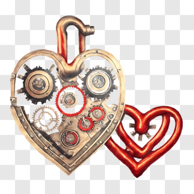 Heart Locket Patterns Download Heart-shaped Locket with Gears and Cogs PNGs Online - Creative ...
