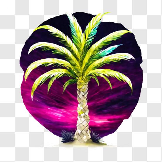 Download Abstract Palm Tree Circle - Tropical Plants and Relaxation PNG  Online - Creative Fabrica