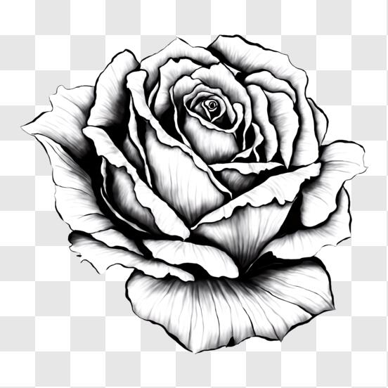 Download Intricate Black and White Rose PNG Online - Creative Fabrica